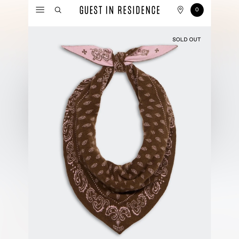 Guest in Residence The Wild Rag Brown and Pink Bandana Scarf